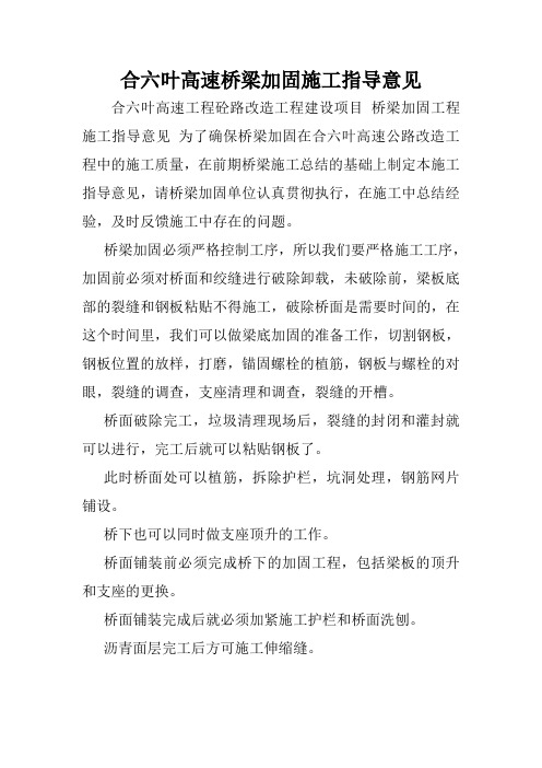 合六叶高速桥梁加固施工指导意见.doc