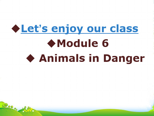 高二英语外研版必修5《Module 6 Animals in Danger Reading》课件