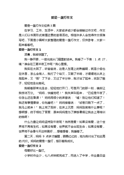 爱是一盏灯作文经典3篇