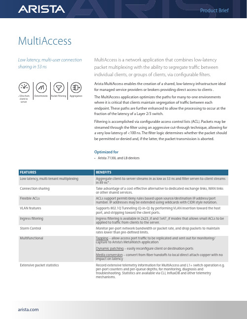 Arista MultiAccess产品简介说明书