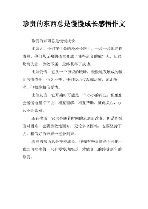 珍贵的东西总是慢慢成长感悟作文