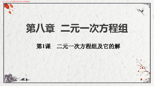 (新)初中七年级数学《二元一次方程组及它的解》教学复习讲解课件