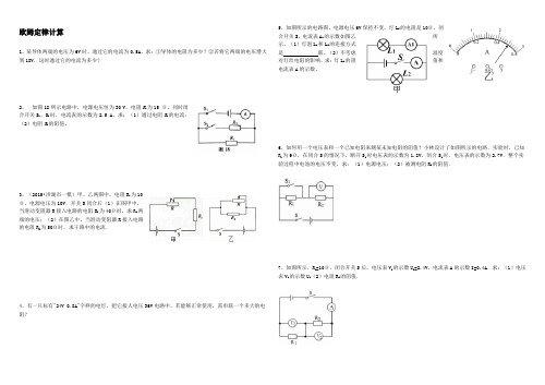 2018欧姆定律计算精编