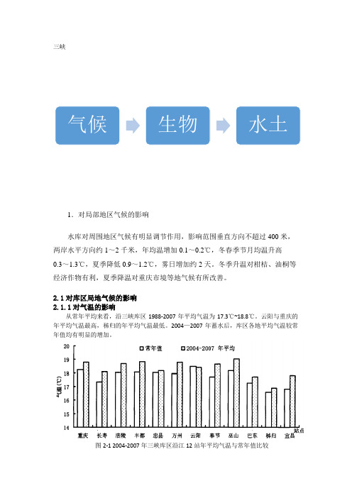 三峡大坝对气候、生物、水土的影响综合分析