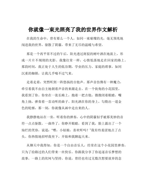 你就像一束光照亮了我的世界作文解析