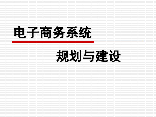 电子商务系统规划与建设