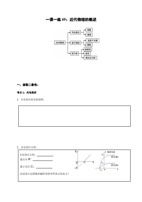 近代物理的概述(答案含解析)—高三物理一轮复习课时练