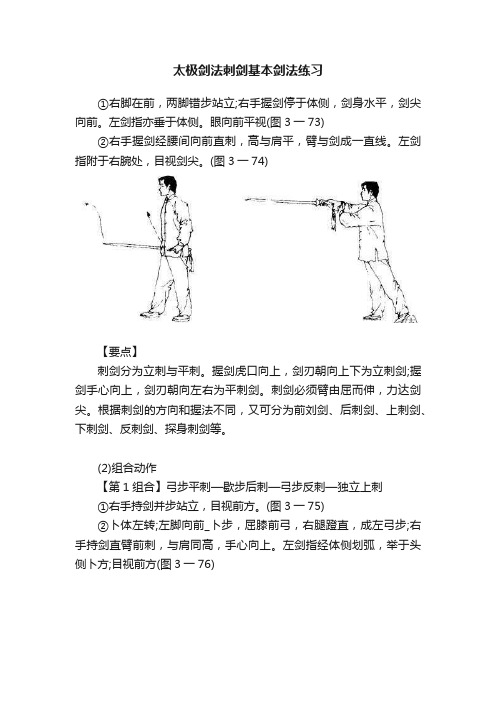 太极剑法刺剑基本剑法练习