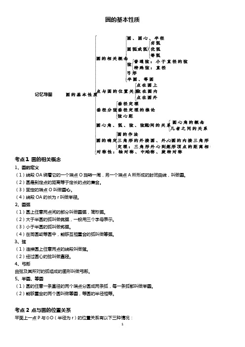 2020-2021沪科版九年级数学24.2圆的基本性质-知识点+习题同步练习提升 (1)