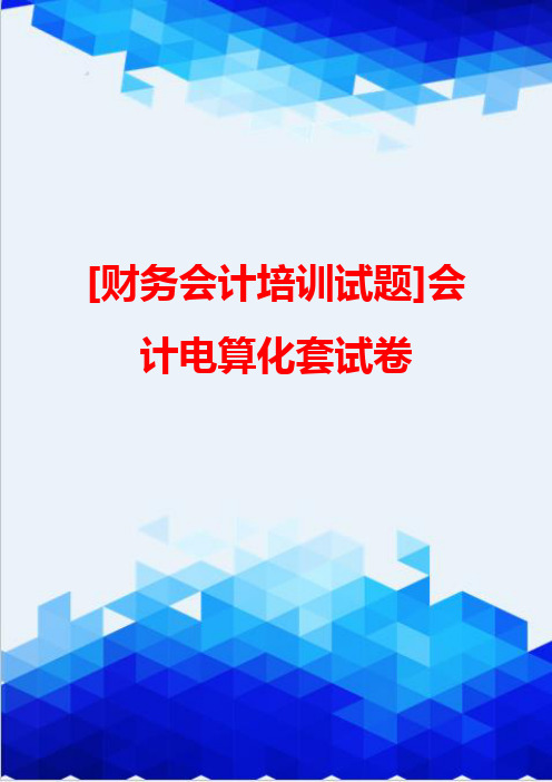 [财务会计培训试题]会计电算化套试卷