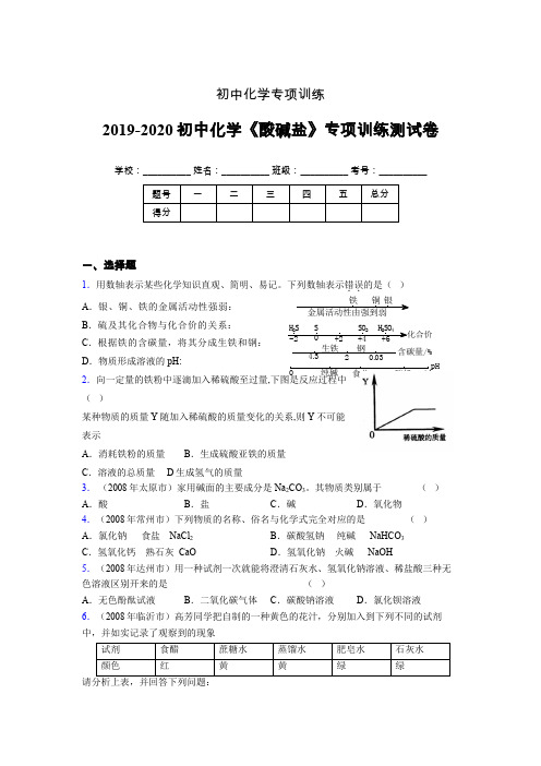 (中考)《酸碱盐》专项训练模拟测试(含答案)  (286)