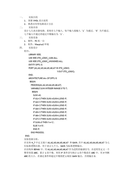 VHDL 7人表决器