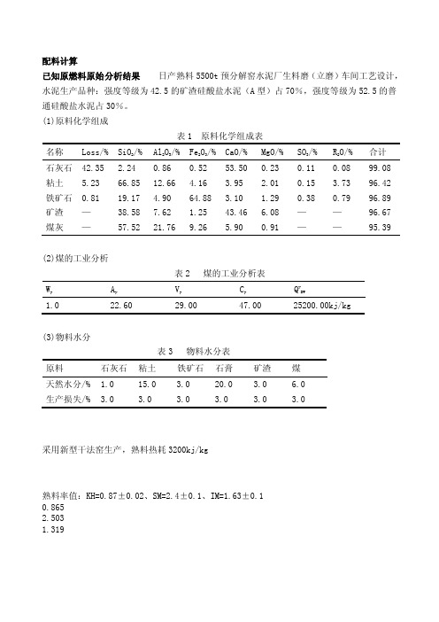 配料计算-尝试误差法