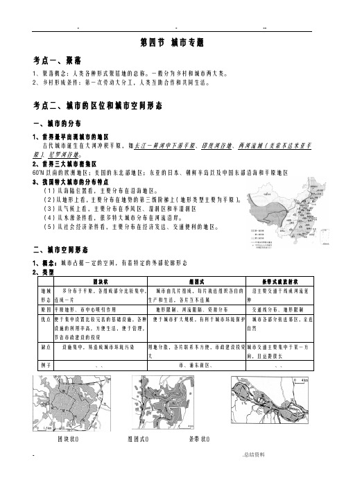 高考地理复习知识点—城市城市化专题精品