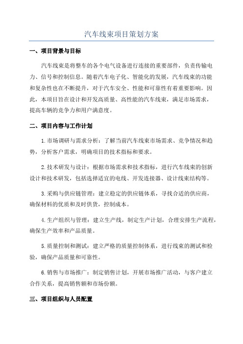 汽车线束项目策划方案