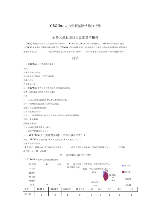 人力资源基础结构分析及业务人员业绩目标设定参考报告