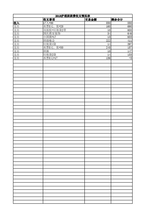 班费收支情况表