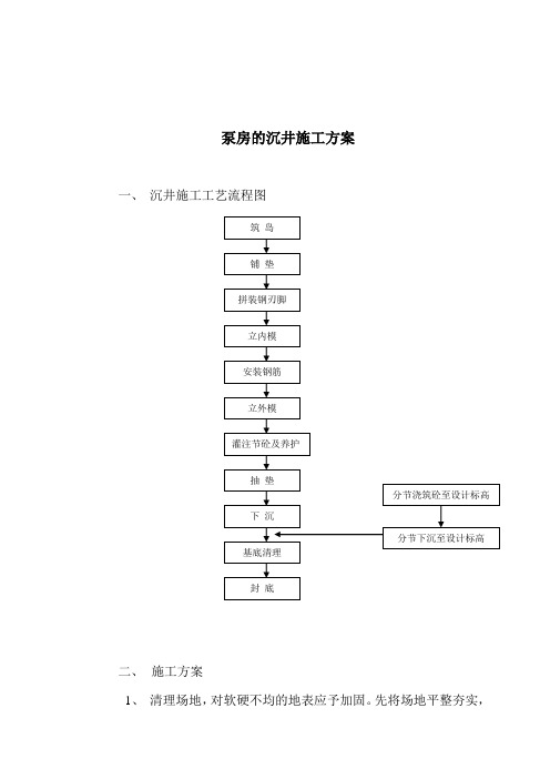 泵房沉井施工方案