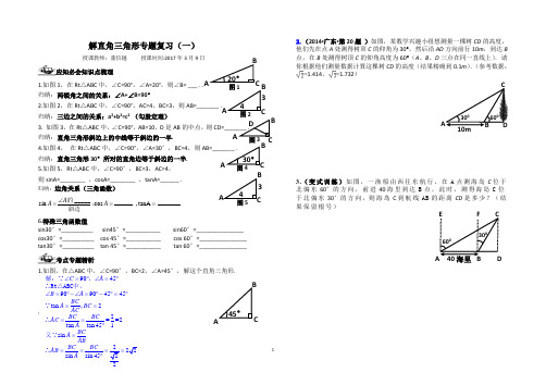 解直角三角形复习课蓬江区公开课江门八中董信越