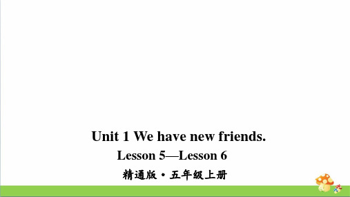 人教精通版五年级上册英语Lesson 5—Lesson 6教学课件