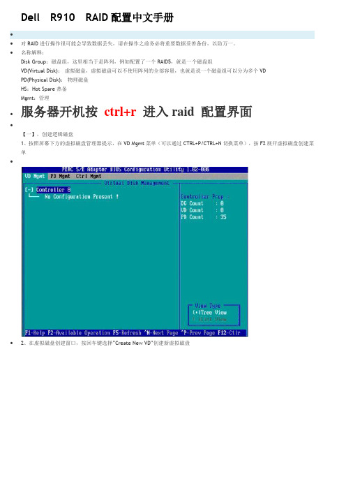 Dell.R910  RAID配置详细文档