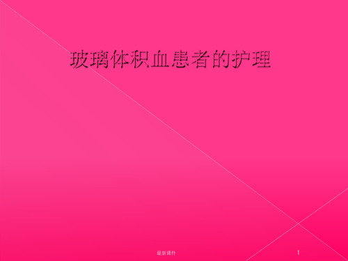 玻璃体积血患者的护理ppt课件