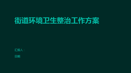 街道环境卫生整治工作方案