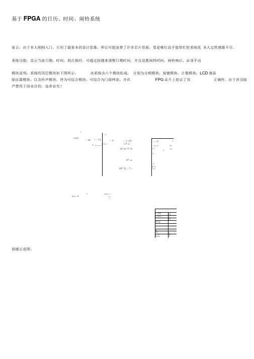 【2019年整理】基于FPGA的日历、时间、闹铃系统