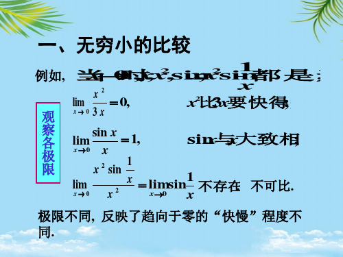 【优文档】同济大学《高等数学》(第四版)节无穷小的比较PPT