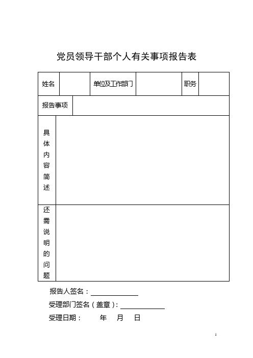 重大事项报告表