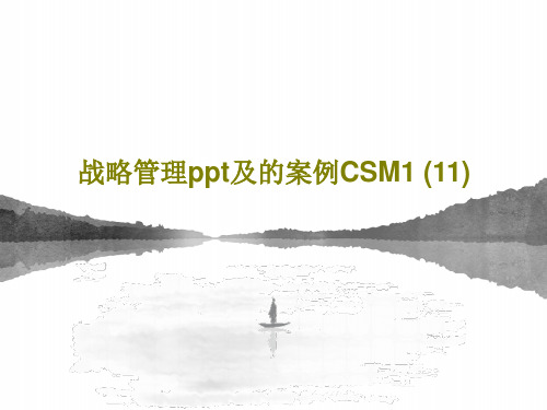 战略管理ppt及的案例CSM1 (11)PPT51页