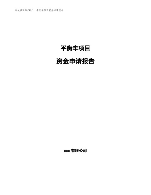 平衡车项目资金申请报告