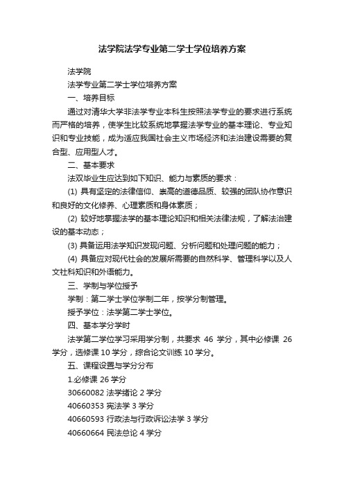 法学院法学专业第二学士学位培养方案