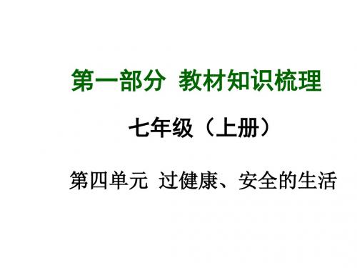 中考政治(人教版)教材知识梳理：七上第四单元过健康、安全的生活(共53张PPT)