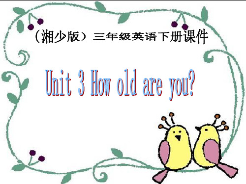 湘少版三年级英语下册Unit3 How old are you 课堂演示 PPT课件