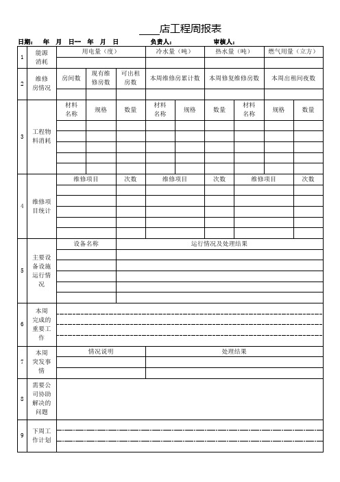 工程周报表(完整版)