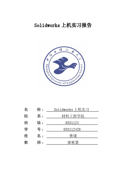 Solidworks实习报告解析