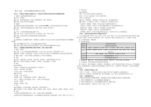 2022版江苏省历史学业水平测试复习背记手册：第十九讲 古代中国的科学技术与文化 