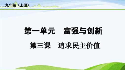 中考总复习道德与法治3-第三课 追求民主价值