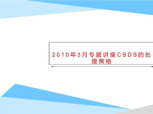 2010年3月专题讲座CBDS的处理策略
