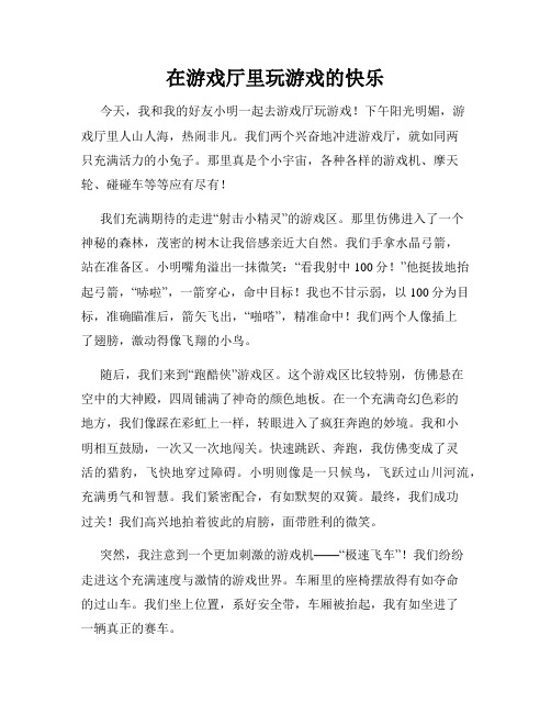 三年级作文那次玩得真高兴之在游戏厅里玩游戏的快乐