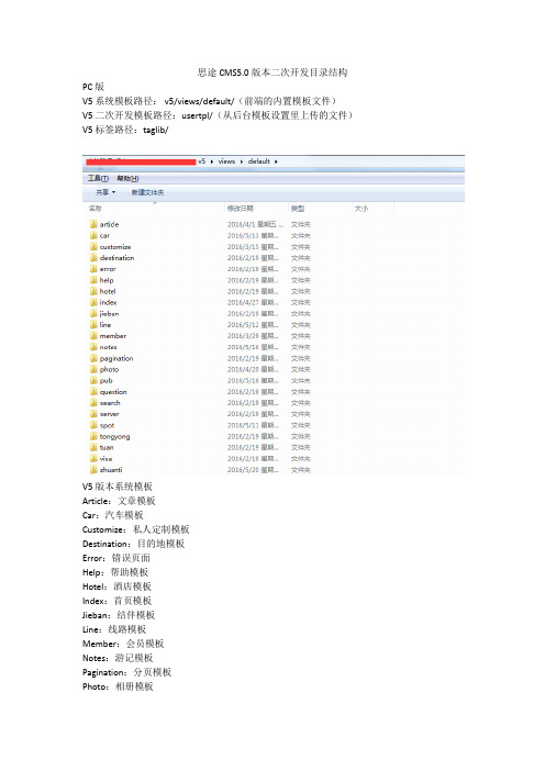 思途CMS5.0版本二次开发目录结构-思途cms