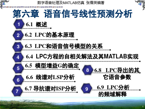 第六章语音信号线性预测分析