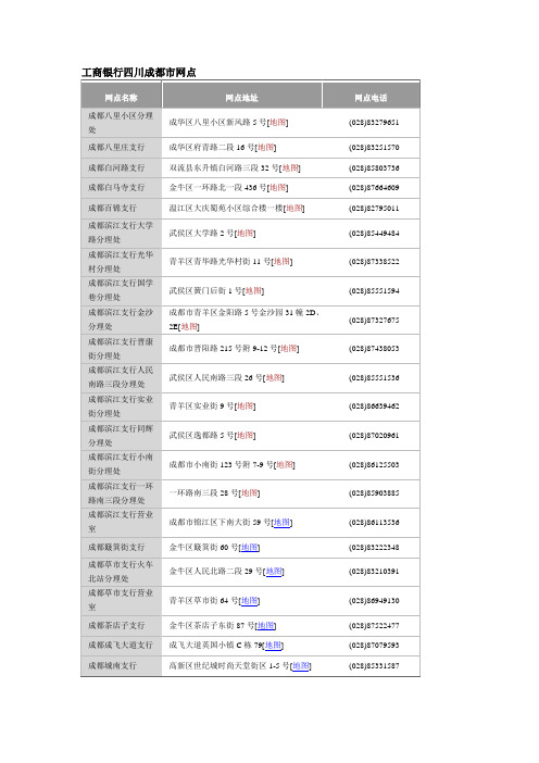 工商银行四川成都市网点