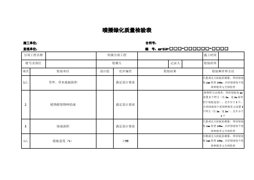 喷播绿化质量检验表