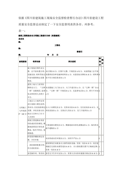 依据四川省建筑施工现场安全监督检查暂行办法四川省建