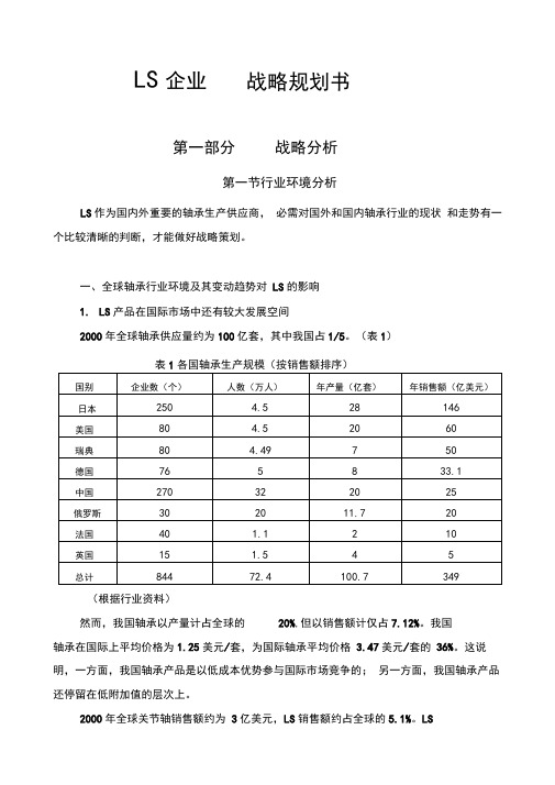 企业战略规划书范本