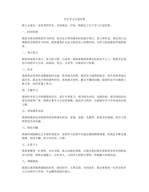 学生学习计划宣誓