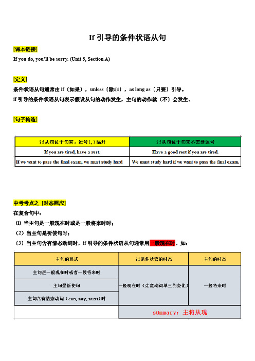 if引导的条件状语从句中考解析