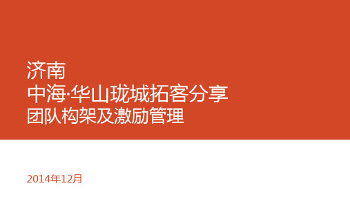 中海华山团队拓客组织架构及激励经验分享